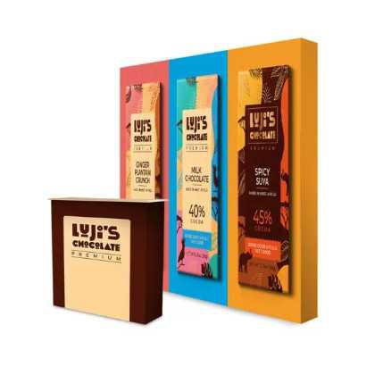 TEXTILE STRAIGHT FABRIC POP-UP STAND, 3X3 WITH FABRIC POP-UP COUNTER