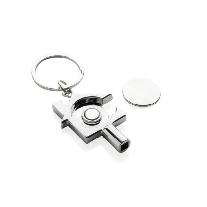 RCS recycled zinc alloy 3 in 1 keychain