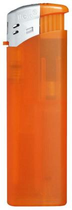 Nola 9 PIEZO lighter orange matt  refillable frosty orange, cap silver, pusher HC orange