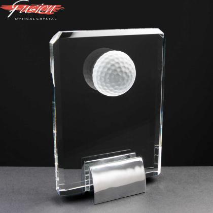 Fusion Crystal 7" Golf Plaque & Chrome Base