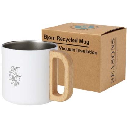 Bjorn 360 ml RCS certified recycled stainless steel mug with copper vacuum insulation - Image 3