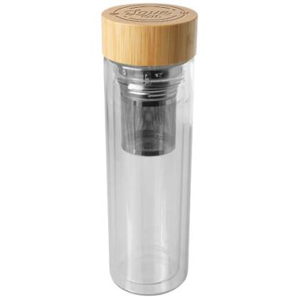 Bailey 400 ml borsilicate glass infuser bottle with bamboo lid - Image 3