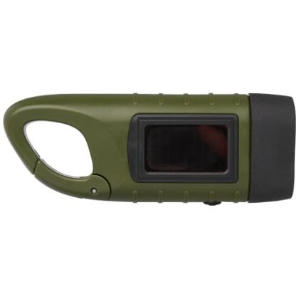 Helios recycled plastic solar dynamo flashlight with carabiner - Image 2