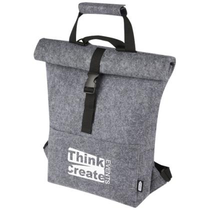 Felta GRS recycled felt roll-top bike bag 13L - Image 3