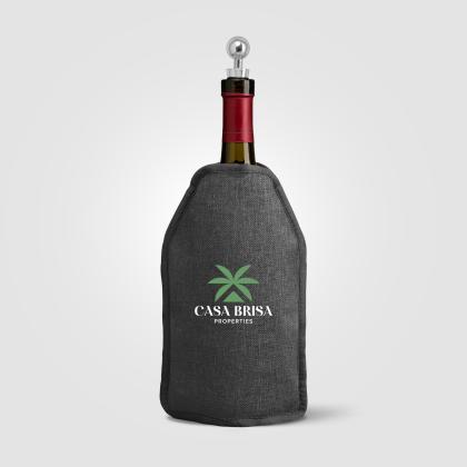 Nest Recycled Polyester Heathered Wine Bottle Cooler – 16.3 x 22.5 cm