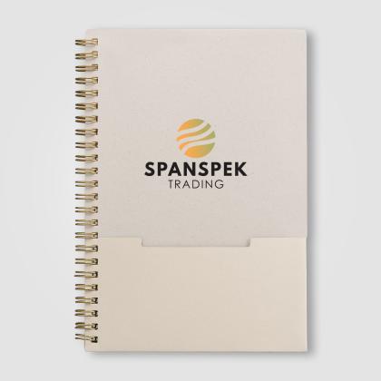 Lino FSC Paper Spiral Binding Vertical Pocket Notebook - A5