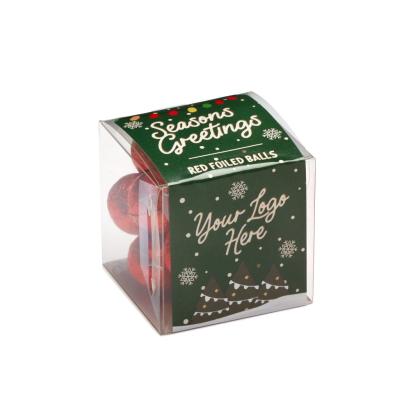 Winter Collection - Clear Cubes - Red Foiled Balls