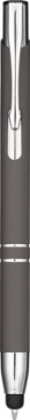 Electra Classic Soft Feel Metal Ballpoint Pen with Stylus - Slate (Blue Ink)