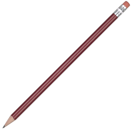 Standard Wooden Pencil with Pink Eraser - Burgundy