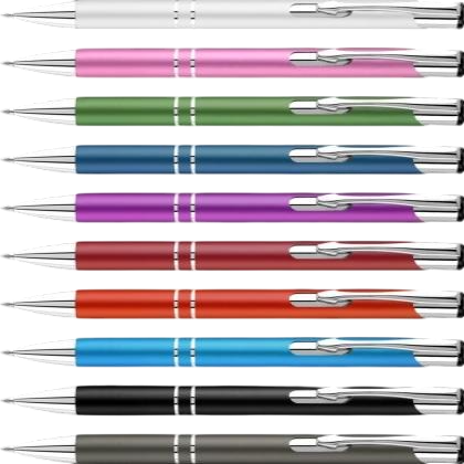 Electra Classic Satin Metal Ballpoint Pen (Blue Ink)