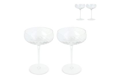 Byon Opacity set of 2 champagne glasses with stylish glass pattern 300ml