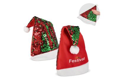 Two-tone sequin Christmas hat