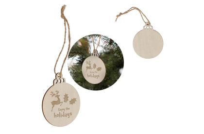 Bauble shaped wooden Christmas ornament