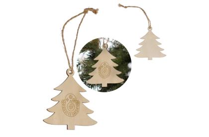 Tree shaped wooden Christmas ornament