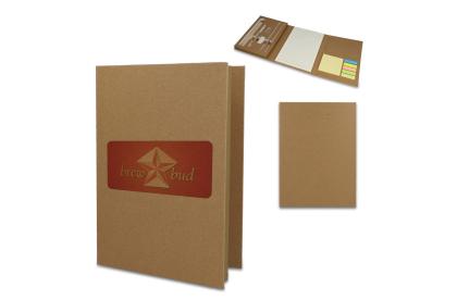Recycled paper tri-fold stationary set