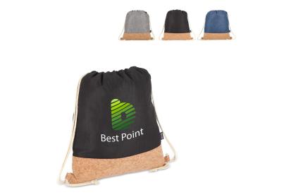 Drawstring bag R-PET & cork 35 x 40cm