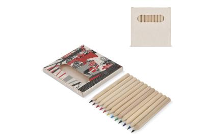 12 colouring pencils in recycled milkcarton box