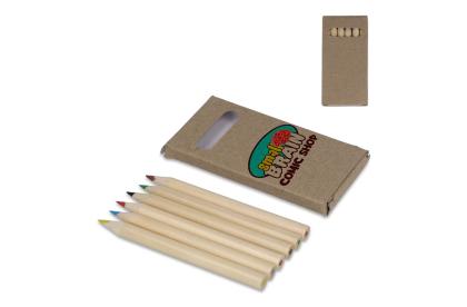 6 colouring pencils in kraft box