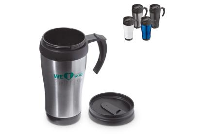 Double walled coffee mug metal 350ml