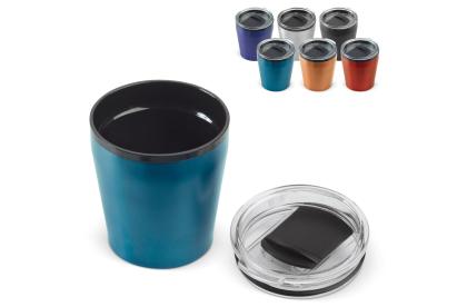 Double walled coffee mug metallic 180ml