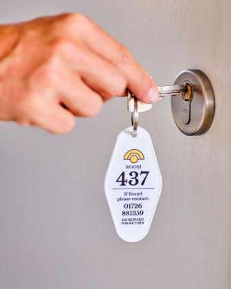 Recycled Retro Hotel Keyring