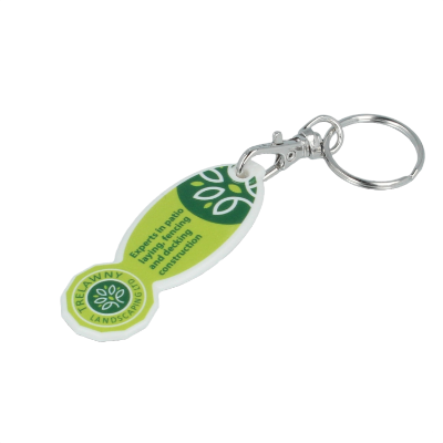Recycled Trolley Stick Oval Keyring - Image 3
