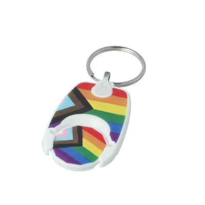 Recycled Pride Pop Coin Trolley Keyring - Image 2