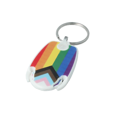Recycled Pride Pop Coin Trolley Keyring - Image 3