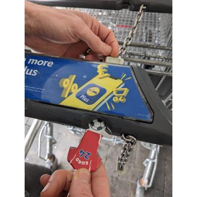 Recycled Shirt Shaped Trolley Stick Keyring - Image 4