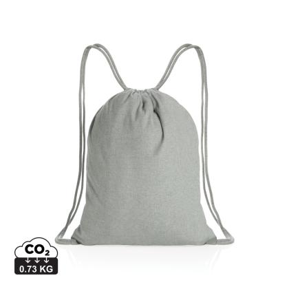 Impact AWARE&trade; recycled cotton drawstring backpack 145g