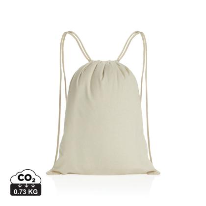Impact AWARE&trade; recycled cotton drawstring backpack 145g