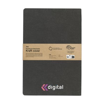 Paper Notebook GRS Washable Kraft Cover A5..