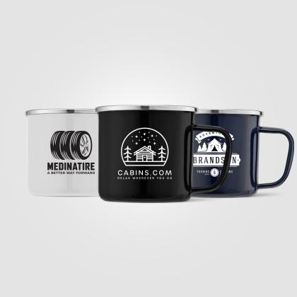 Basilys 385ml Stainless Steel Enamel Campfire Mug