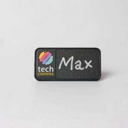 Always Recycled Chalkboard Name Badge – Rectangular Right Window - Combo Clip - Image 2