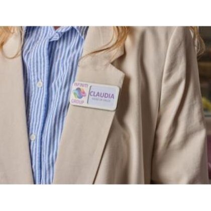 Always Recycled Reusable Name Badge – Rectangular Right Window - Combo Clip - Image 3